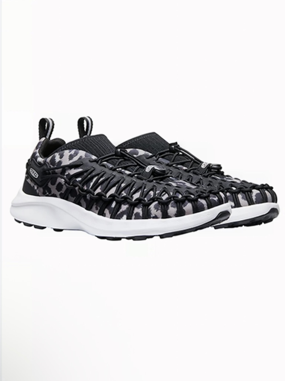Keen Womens UNEEK SNK Sneaker Animal Print Black White Hiking Shoes Size 9.5